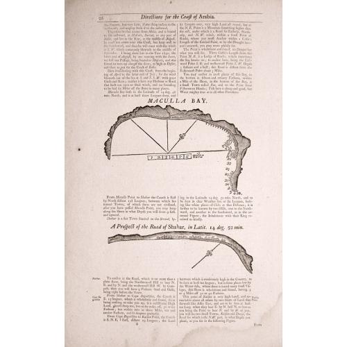 Old map image download for Two double sided pages No's 25 & 26 ‘Directions for the coast of Arabia.' 27 & 28 Directions for the Coast of Persia & ‘Directions for the coast of Arabia