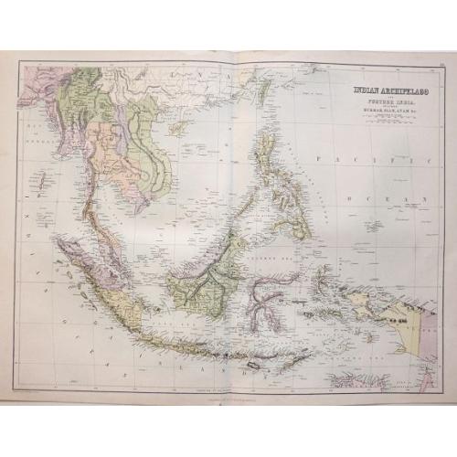 Old map image download for Indian Archipelago and Further India. Including Burmah, Siam, Anam &c.