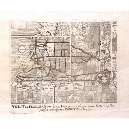 Old map image download for Hulst in Flandern von Denen Franzosen, 1702.