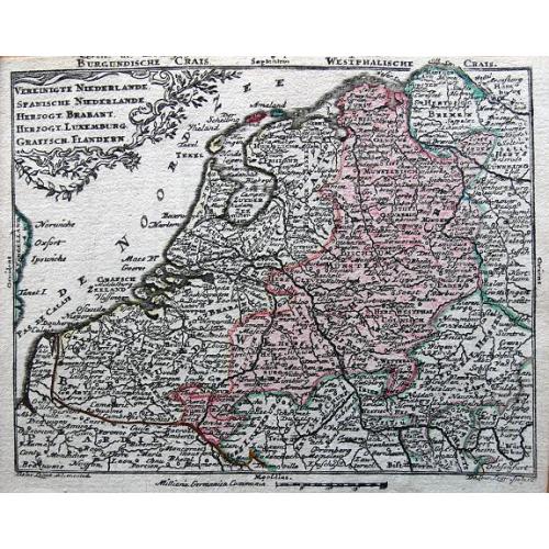 Old map image download for Vereinigte Niederlande, Spanische Niederlande, Herzogt. Brabant, Herzogt. Luxemburg, Graefsch. Flandern.