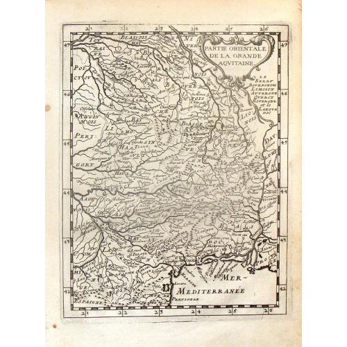 Old map image download for Partie Orientale de la Grande Aquitaine.