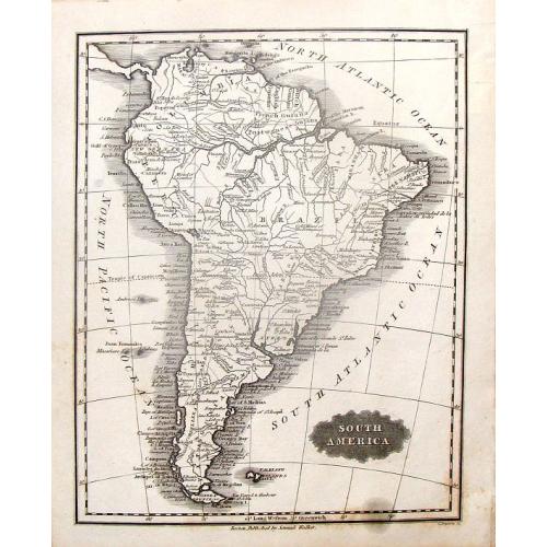 Old map image download for South America.