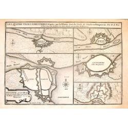 Les Quatre Villes Forestieres, Situees Sur le Rhein, Sent du Cercle de Souabe et a l'Empereur. Par N. de Fer.