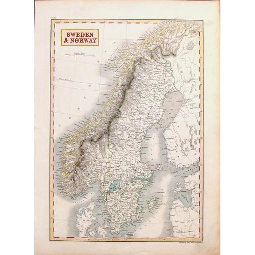 Old map image download for Sweden & Norway.