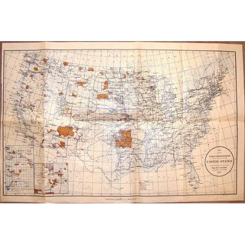 Old map image download for Map Showing Indian Resevations Within the Limits of the United States.