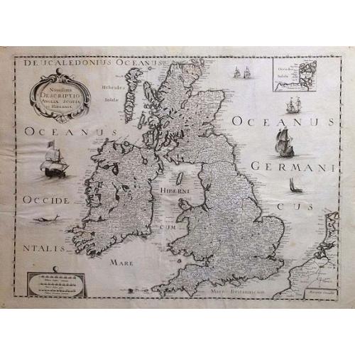 Old map image download for Novissima descriptio Angliae Scotiae et Hiberniae.