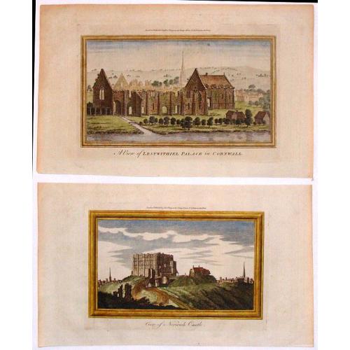 Old map image download for Two Hand-Colored Views of the Ruins of Ancient British Castles.