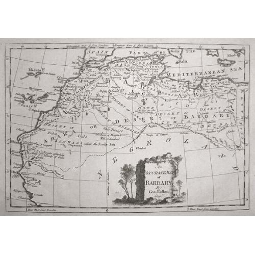 Old map image download for An Accurate Map of Barbary, by G.Rollos Geogr.