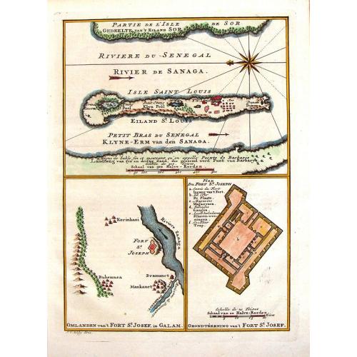 Old map image download for Riviere du Senegal / Isle saint Louis / Petit du Fort St. Joseph.