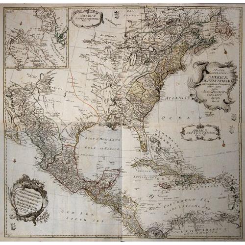 Old map image download for Mappa Geographica Americae Septentrionalis ad Emendatiora Exemplaria adhuc Edita . . .