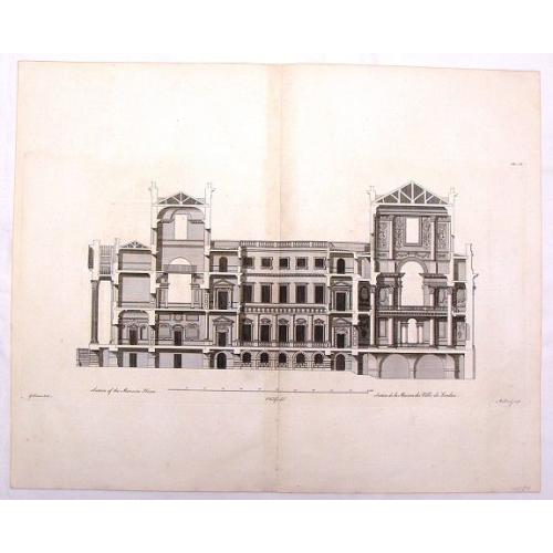 Old map image download for Section of the Mansion House - Vitruvius Britannicus.