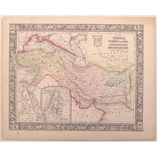 Old map image download for Map of Persia, turkey in Asia,,Afghanistan, Beloochistan.