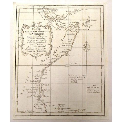 Old map image download for Carte de la Coste Orientale D'Afrique.