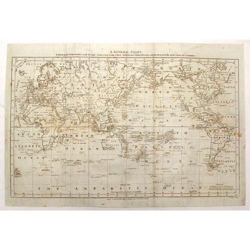 Old map image download for A New General Chart: Exhibiting the Discoveries made by Capt'n James Cook in His First, Second and Third Voyages; with the Tracks of the Ships Under His Command