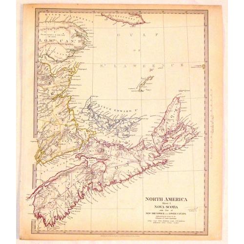 Old map image download for North America (Sheet 1) Nova Scotia with Part of New Brunswick and Lower Canada.