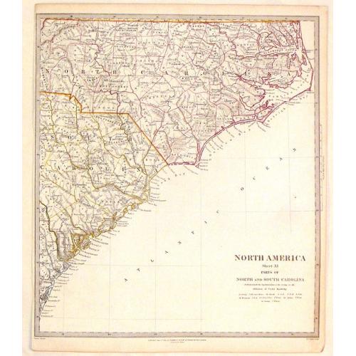 Old map image download for North America (Sheet XI) North and South Carolina.