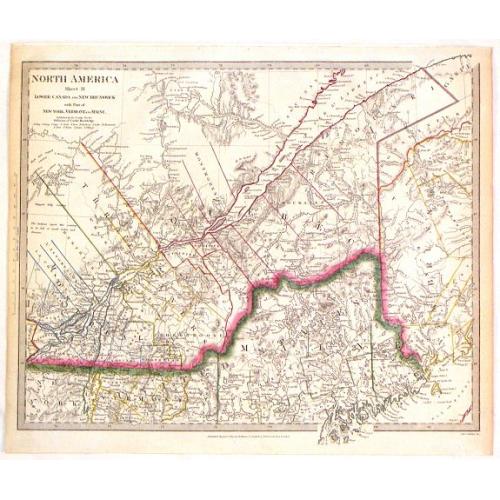 Old map image download for North America (Sheet II) Lower Canada and New Brunswick with a Part of New York, Vermont and Maine.