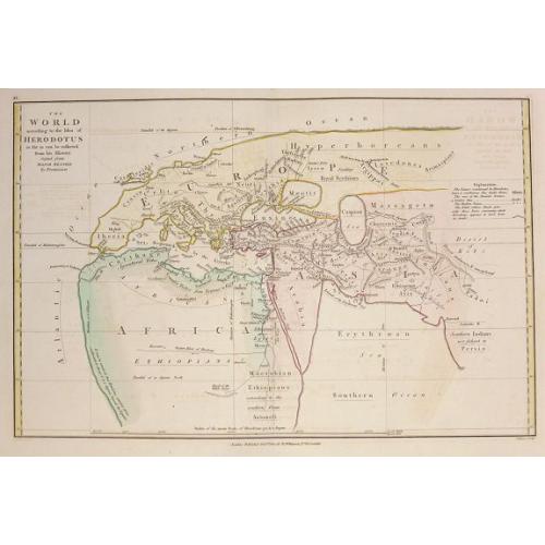 Old map image download for Ancient World according to Herodotus.