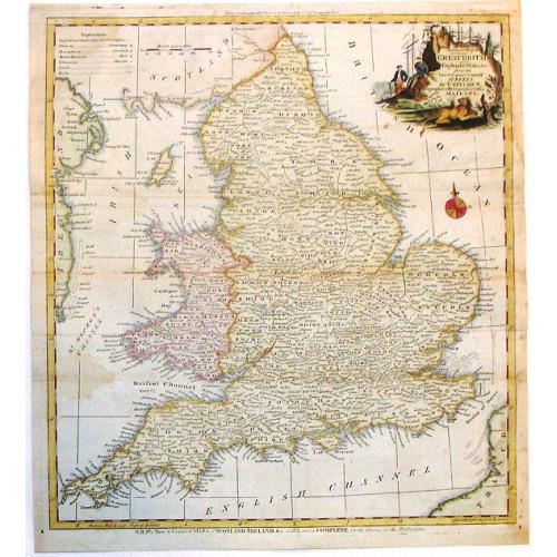 Old map image download for A New and Accurate Map of that District of Great Britain called England & Wales.