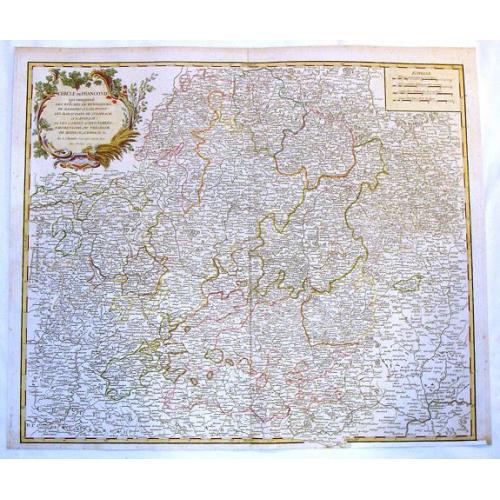 Old map image download for Cercle de Franconie Qui Comprehend Les Eveches de Wurtzbourg.