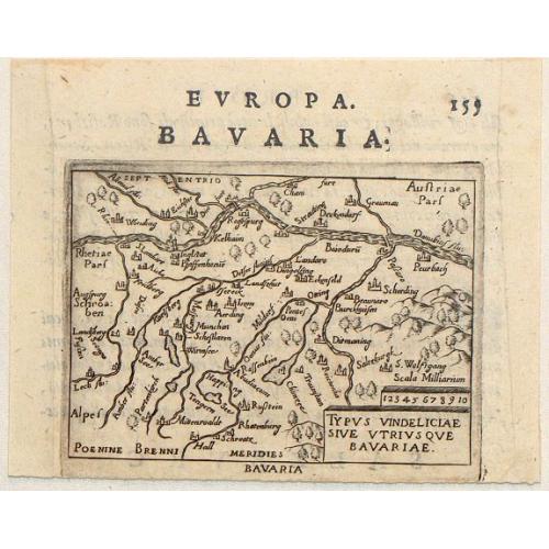 Old map image download for Typus Vindeliciae Sive Utriusque Bavariae.