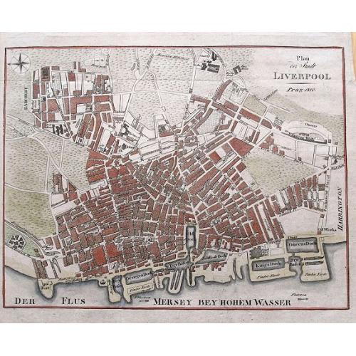 Old map image download for Plan der Stadt Liverpool.