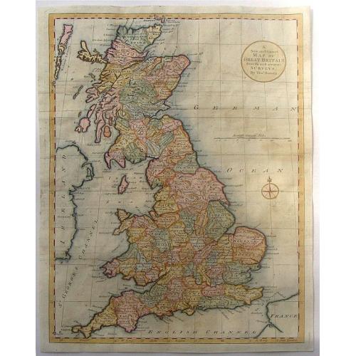 Old map image download for A New and Correct Map of Great Britain from the Most Accurate Surveys.