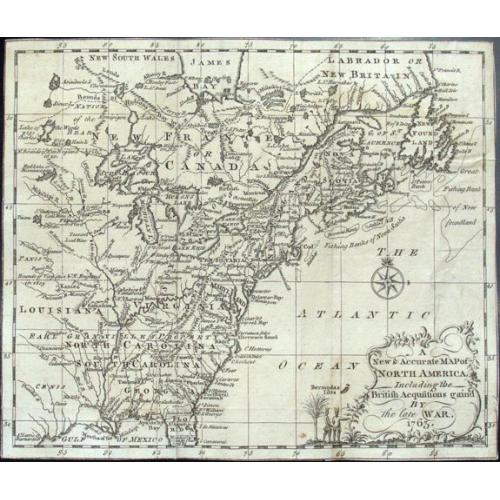 Old map image download for A New & Accurate Map of North America, Including the British Acquisitions gain'd By the late War. 1763