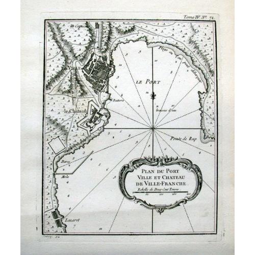 Old map image download for Plan du port ville et chateau de Ville-Franche.