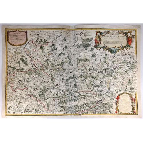 Old map image download for Carte des Comtez de Hainaut de Namur et de Cambresis.