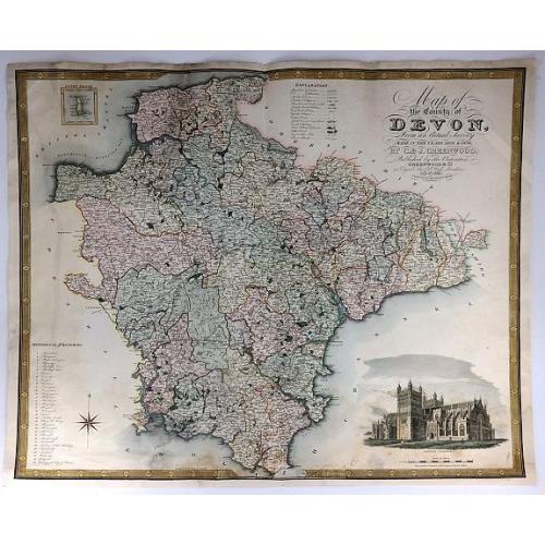 Old map image download for Map of the County of Devon, from an Actual Survey, Made in the Years 1825 & 1826