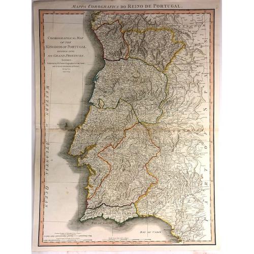 Old map image download for Chorographical Map of the Kingdom of Portugal divided into its Grand Provinces