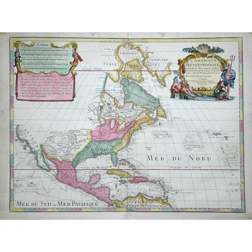 Old map image download for L'Amerique Septentrionale. Dressée sur les Observations de Mrs. de l'Academie Royale des Sciences...