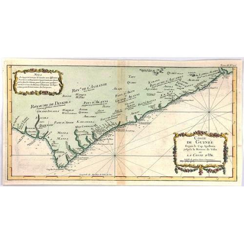 Old map image download for Coste de Guinee Depuis le Cap Apollonia Jusqu'a la Riviere de Volta ou La Coste d'Or.