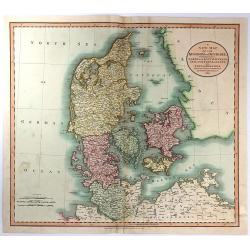 A New Map of the Kingdom of Denmark, Comprehending North and South Jutland, Zeeland, Fyen, Laaland, and Part of Holstein