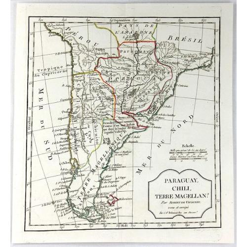 Old map image download for Paraguay, Chili, Terre Magellan. . .