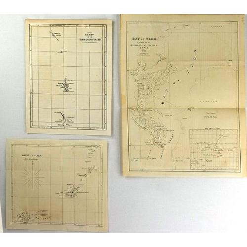 Old map image download for (Three Perry Maps) Bay of Yedo, Chart of the Bonin Group of Islands & Great Lew Chew.