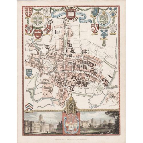 Old map image download for 'CITY AND UNIVERSITY OF OXFORD'