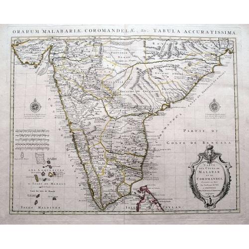 Old map image download for Carte des Côtes de Malabar et de Coromandel...