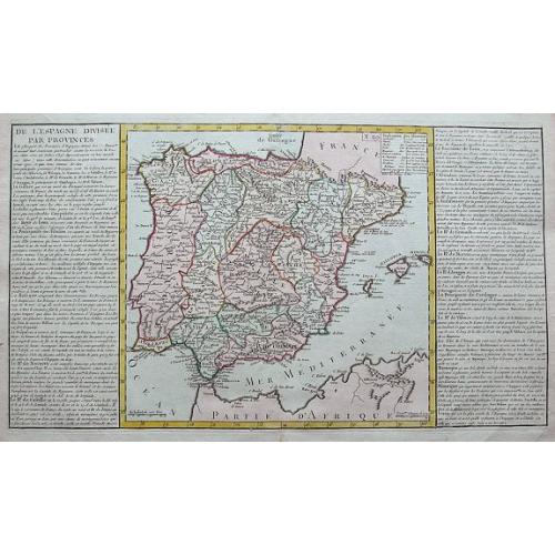 Old map image download for De l'Espagne divisee par provinces.