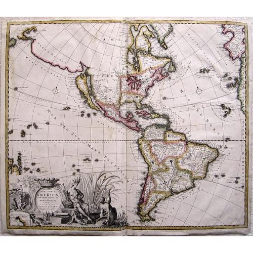 Old map image download for Recentissima Novi Orbis sive Americae Septentrionalis et Meridionalis Tabula ex officina Caroli Allard . . .