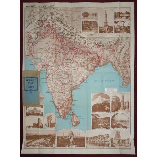 Old map image download for Tourist map of India, Indian State Railways.