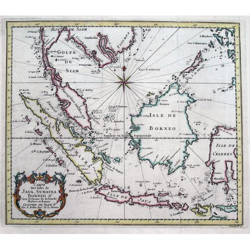 Old map image download for Carte Des Isles De Java, Sumatra, Borneo &c Les Detroits de la Sonde Malaca et Banca Golphe De Siam...