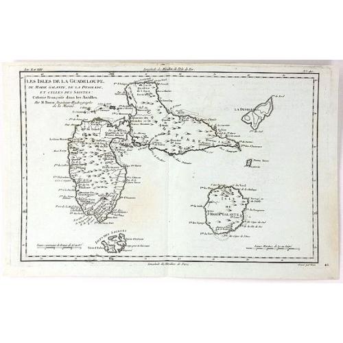 Old map image download for Les Isles de la Guadeloupe, de Marie Galante, de la Désirade et Celles des Saintes...