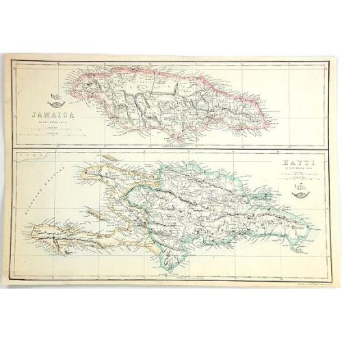 Old map image download for Jamaica & Hayti