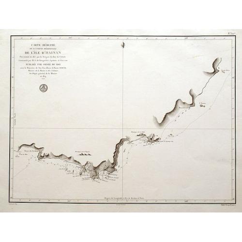 Old map image download for Carte réduite de la partie méridionale de l'Île d'Hainan parcourue en 1817...