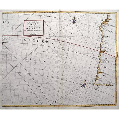 Old map image download for A New and Correct Chart of the Coast of Africa from Cape Negro to Cape Bona Esperance.