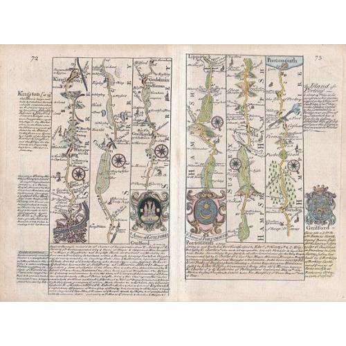 Old map image download for [London to Portsmouth by John Owen & Emanuel Bowen.]