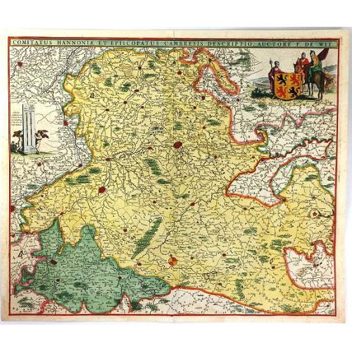 Old map image download for Comitatus Hannonia et Episcopatus Cambresis Descriptio Auctore