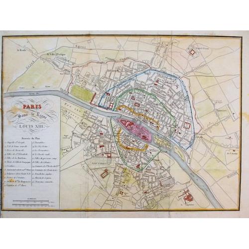 Old map image download for Paris sous le regne de Louis XIII.